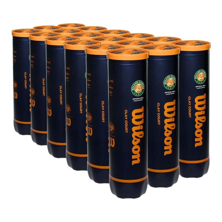 Wilson Tennis Balls Roland Garros Clay Can 18x4 in Carton