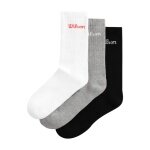 Wilson Tennis Socks Crew Logo White/Grey/Black Men's - 3 Pairs