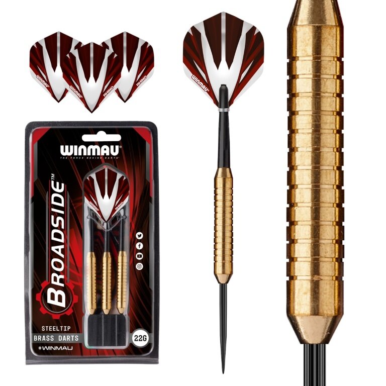 Winmau Dart Arrows Broadside Brass Steel Dart 1225-22 grams - 3 pieces