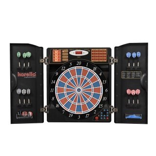 Karella Dartboard Dart Machine CB-90 - Electronic Dartboard for 16 Players, including 12 Darts, 38 Games, 210 Game Variants