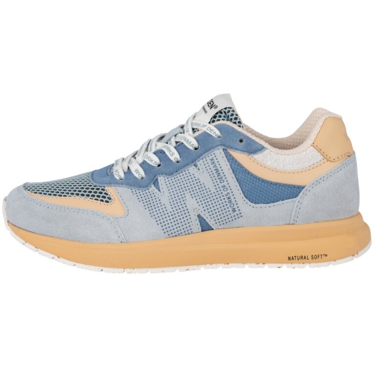 Woden Sneaker Rigmor Open Mesh (Suede) light blue/yellow brown ladies
