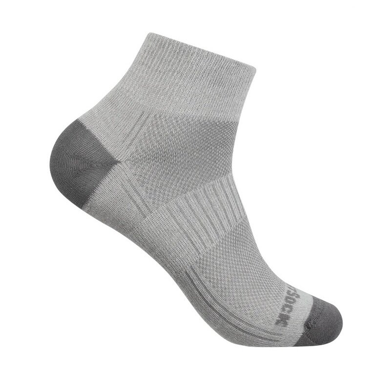 Wrightsock Sports Socks Quarter Coolmesh II (thin, breathable, comfortable) titanium grey - 1 pair