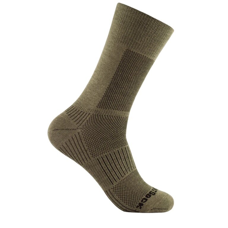 Wrightsock Sports Socks Crew Coolmesh II (thin, breathable, comfortable) khaki - 1 pair