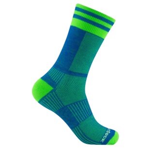 Wrightsock Sports Socks Crew Coolmesh II (thin, breathable, comfortable) blue/green - 1 pair