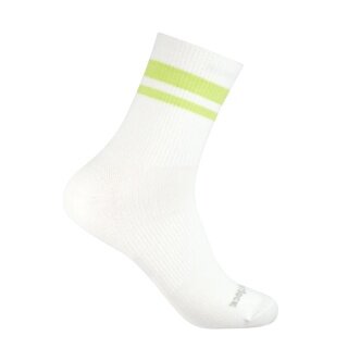 Wrightsock Tennis Sock Crew Stride (calf-high, medium thickness, anti-blister sock) white/light green - 1 pair