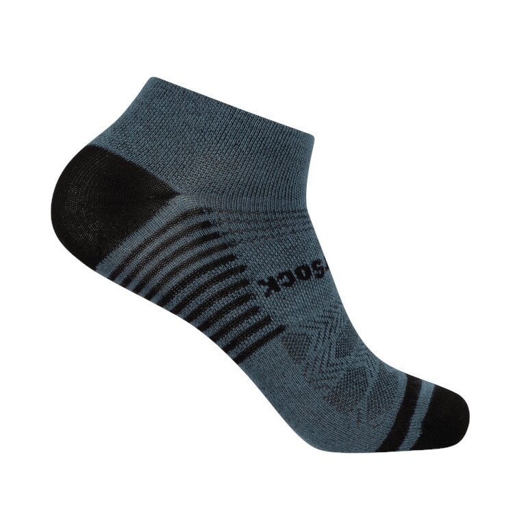 Wrightsock Sports Socks Sneaker Coolmesh II (thin, breathable, comfortable) grey/black - 1 pair
