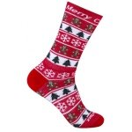 Wrightsock Everyday Hiking Sock Crew Eco Explore Motiv Sock (Christmas, Anti-Blister Sock) red - 1 pair