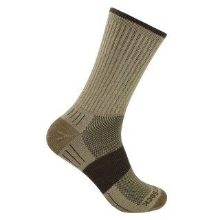 Wrightsock Wander Sock Crew Escape (extra terry padding, medium thickness) brown/khaki green - 1 pair