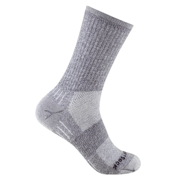 Wrightsock Wander Sock Crew Escape (extra terry cushioning, medium thickness) light grey - 1 pair