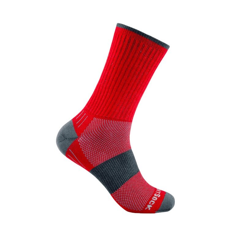 Wrightsock Wander Sock Crew Escape (extra terry cushioning, medium thickness) red - 1 pair
