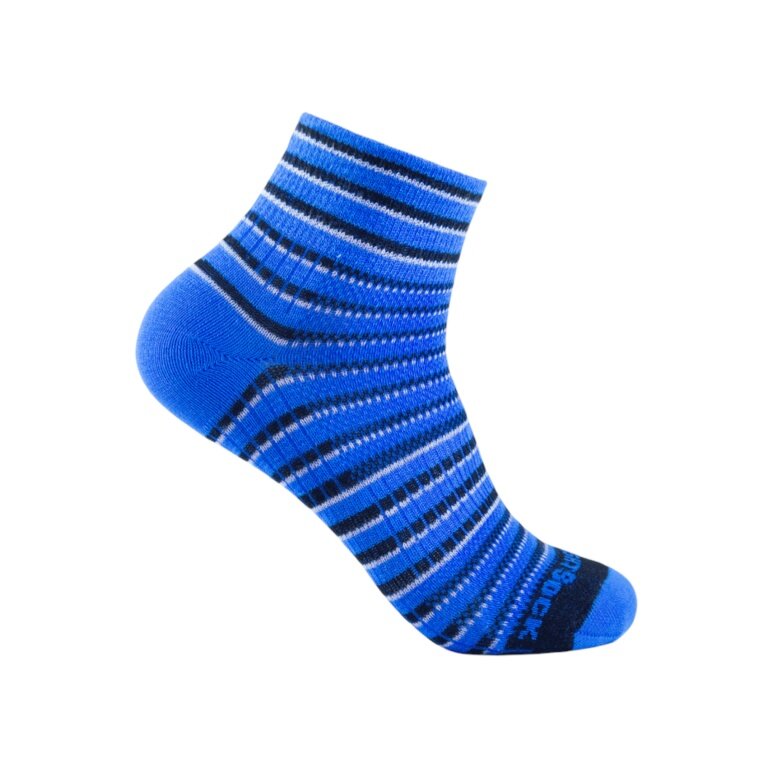 Wrightsock Sports Socks Quarter Coolmesh II (thin, breathable, comfortable) blue/black/white - 1 pair