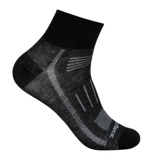 Wrightsock Sports Socks Quarter Endurance (ankle-high, anti-blister sock) black/grey - 1 pair
