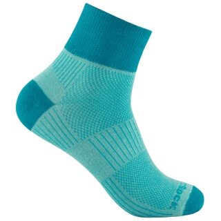 Wrightsock Sports Socks Quarter Coolmesh II (thin, breathable, comfortable) turquoise - 1 pair