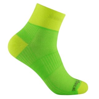 Wrightsock Sports Socks Quarter Coolmesh II (thin, breathable, comfortable) lime green ladies - 1 pair