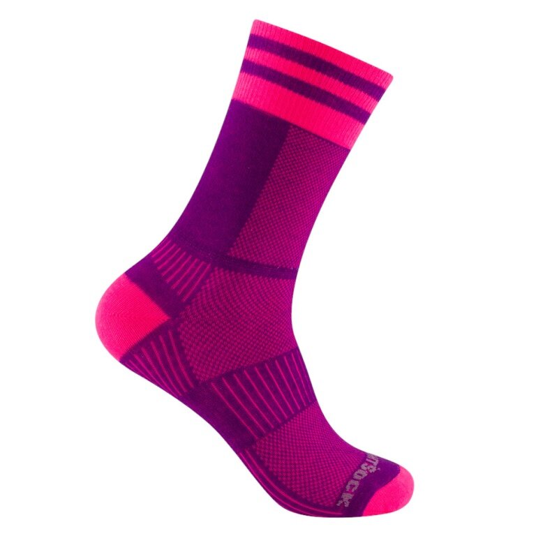 Wrightsock Sports Socks Crew Coolmesh II (thin, breathable, comfortable) pink ladies - 1 pair