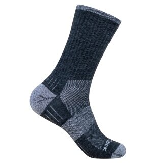 Wrightsock Wander Sock Crew Merino Escape (extra terry cushioning, medium thickness) navy blue/grey - 1 pair