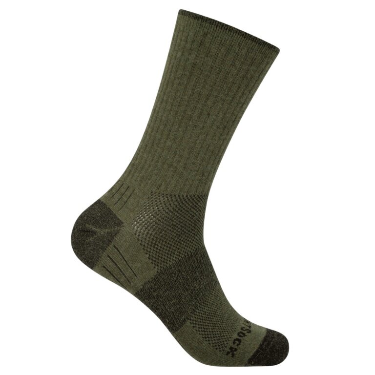 Wrightsock Wander Sock Crew Merino Escape (extra terry cushioning, medium thickness) green - 1 pair