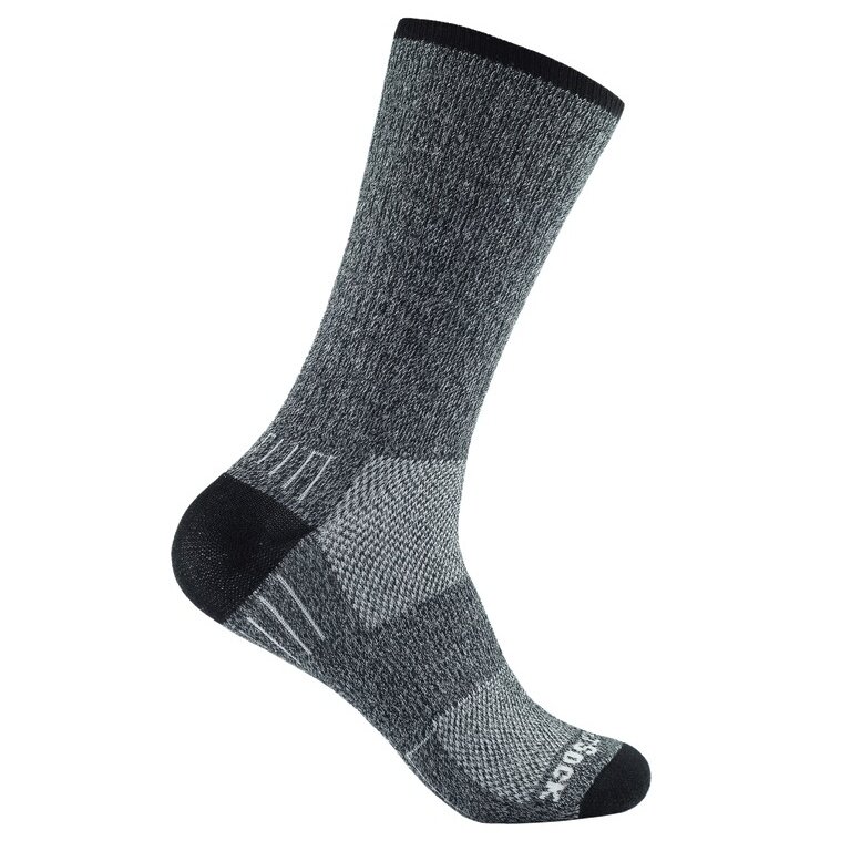 Wrightsock Hiking Sock Crew Adventure (warm, cushioned footbed) grey/black - 1 pair