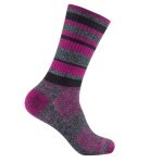Wrightsock Wander Sock Crew Adventure (warm, padded footbed) grey/black/fuchsia - 1 pair
