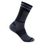 Wrightsock Sports Socks Crew Coolmesh II (thin, breathable, comfortable) black/grey - 1 pair