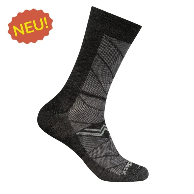 Wrightsock Sports Socks Crew Coolmesh II (thin, breathable, comfortable) black/pearl grey - 1 pair