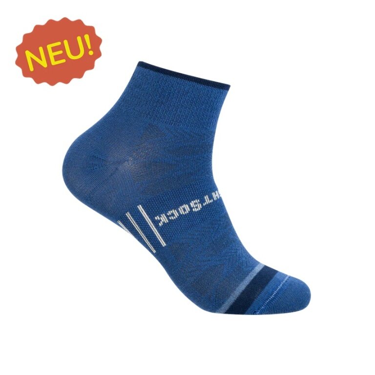 Wrightsock Sports Socks Quarter Coolmesh II (thin, breathable, comfortable) denim blue - 1 pair