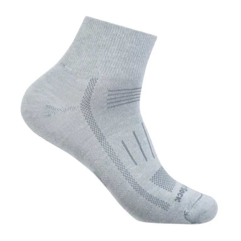 Wrightsock Sports Socks Quarter Endurance (ankle-high, anti-blister sock) light grey - 1 pair