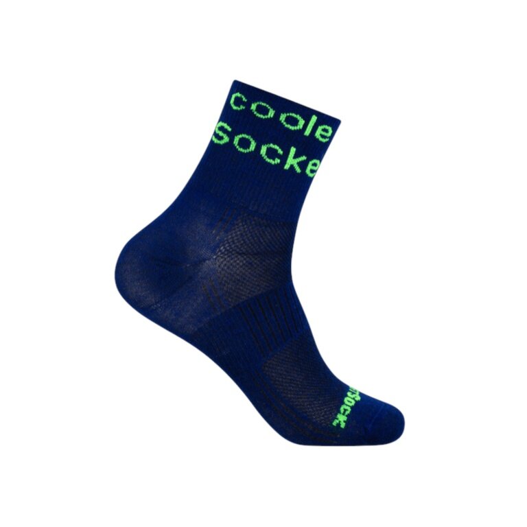 Wrightsock Sports Socks Quarter Plus Coolmesh II Patterned Socks (breathable, comfortable) navy blue - 1 pair