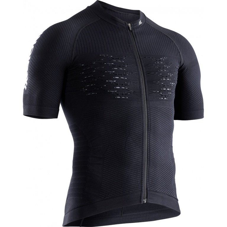 X-Bionic Cycling Shirt Bike Effektor 4.0 Full-Zip Short Sleeve Black Men