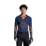 X-Bionic Functional Long Sleeve Shirt Energy Accumulator Light Half Zip Underwear Navy Blue/Orange Men's