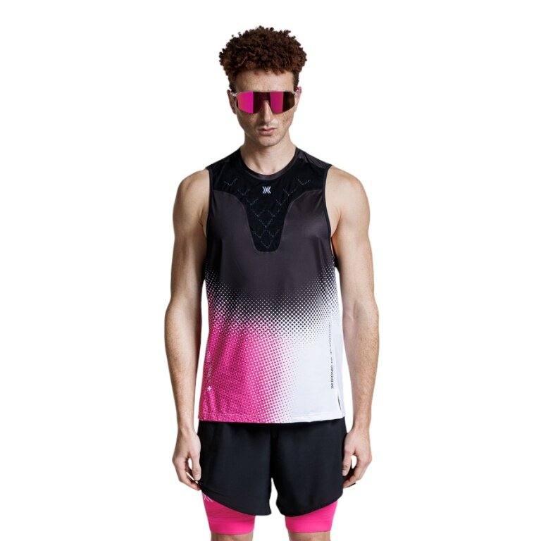 X-Bionic Running Tank Top Corefusion Run Black/Neon Pink/White Men's