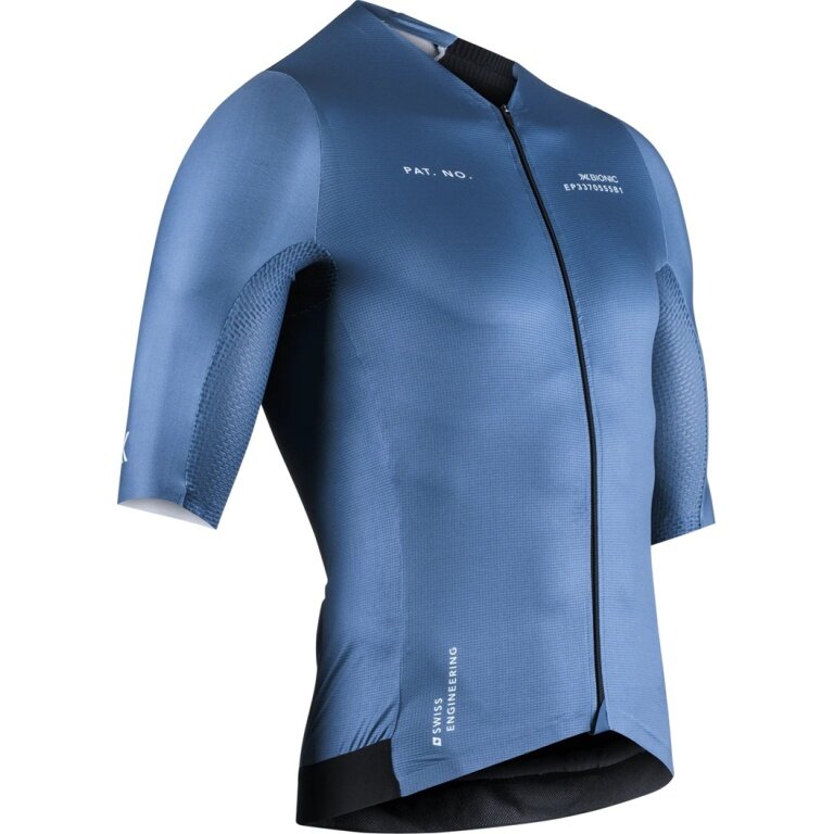 X-Bionic Bike Shirt Corefusion Aero Jersey (Front Zipper, Lightweight, Breathable) Mineral Blue Men
