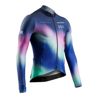 X-Bionic Bicycle Jacket Corefusion Ride Jersey (3 Back Pockets, Optimal Freedom of Movement) Blue/Multicoloured Men's