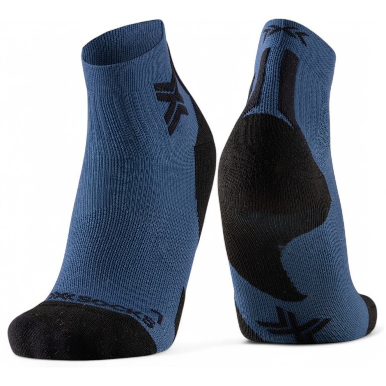 X-Socks Running Sock Run Discover Ankle fluo marine blue/black Men's - 1 Pair