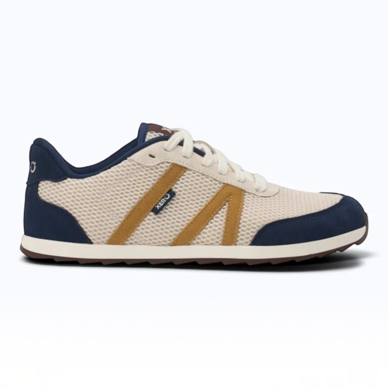 Xero Shoes Barefoot Sneakers Wynn (flexible sole, wide toe box) beige/navy blue men's
