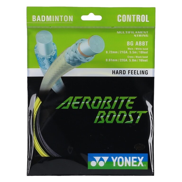 Stringing with Badminton String Yonex Aerobite Boost Hybrid grey/yellow