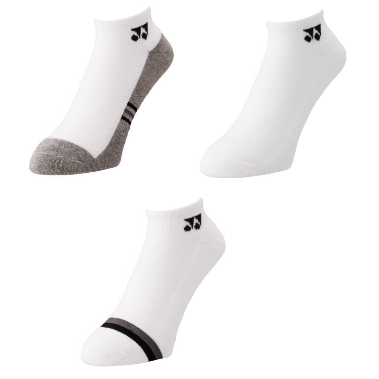 Yonex Sports Socks Sneaker Sport Low Cut 2025 white/grey Men's - 3 pairs