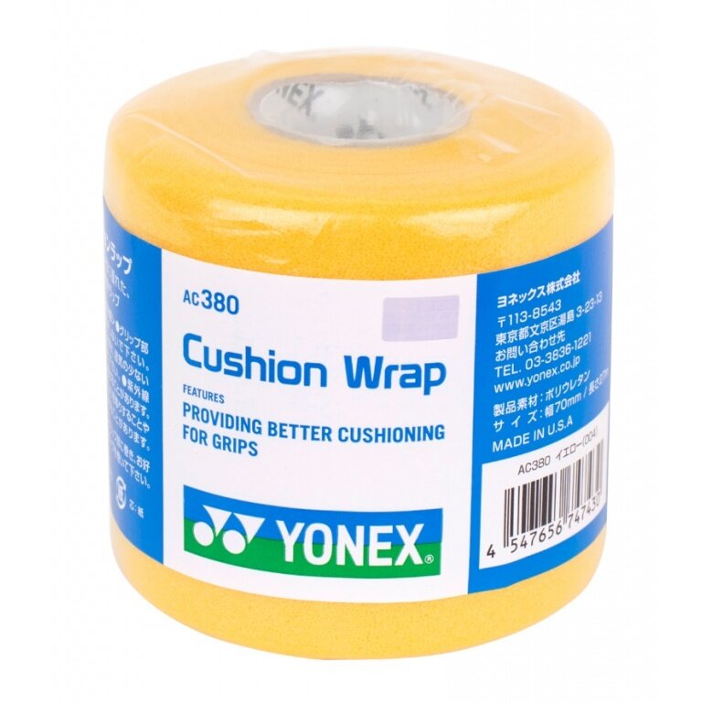 Yonex Cushion Wrap 70mm (Polyurethane for better grip cushioning) yellow 70mm x 30m roll