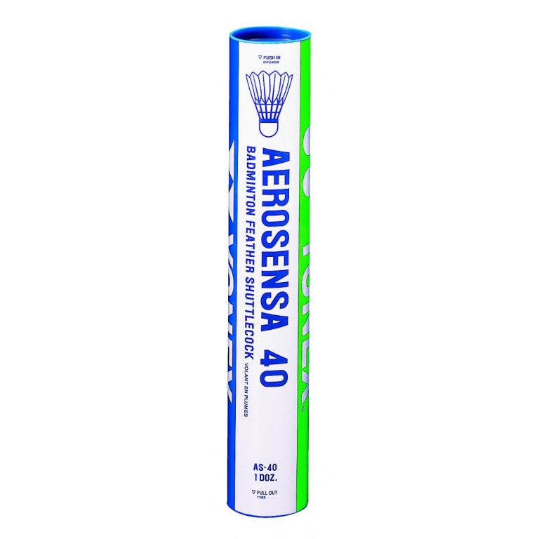 Yonex Badminton Balls Aerosensa 40 Premium Goose Feather White Box of 12