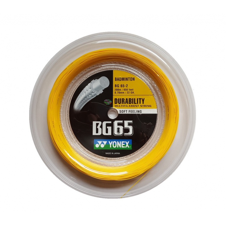 Yonex Badminton String BG 65 0.70mm (Allround+Durability) orange 200m Roll