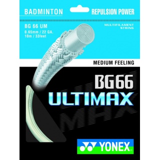 Stringing with Yonex BG 66 Ultimax badminton string white