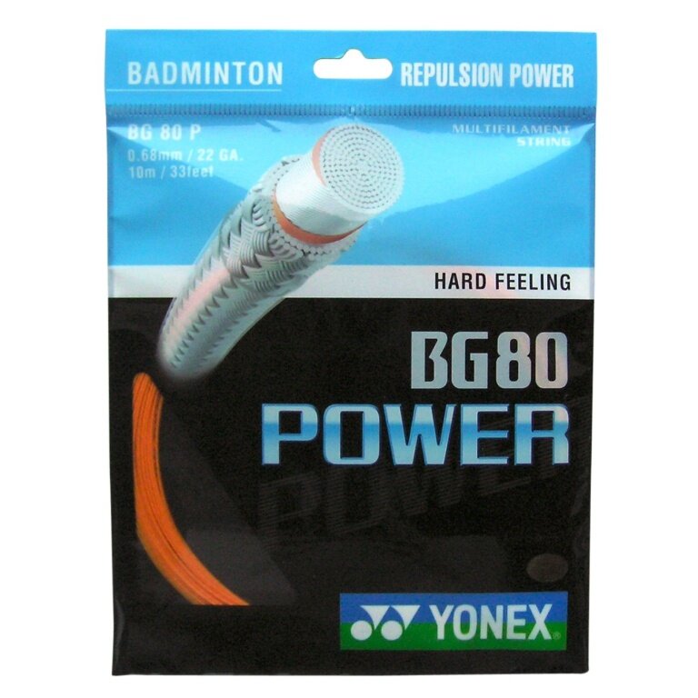 Stringing with Yonex BG 80 Power orange badminton string