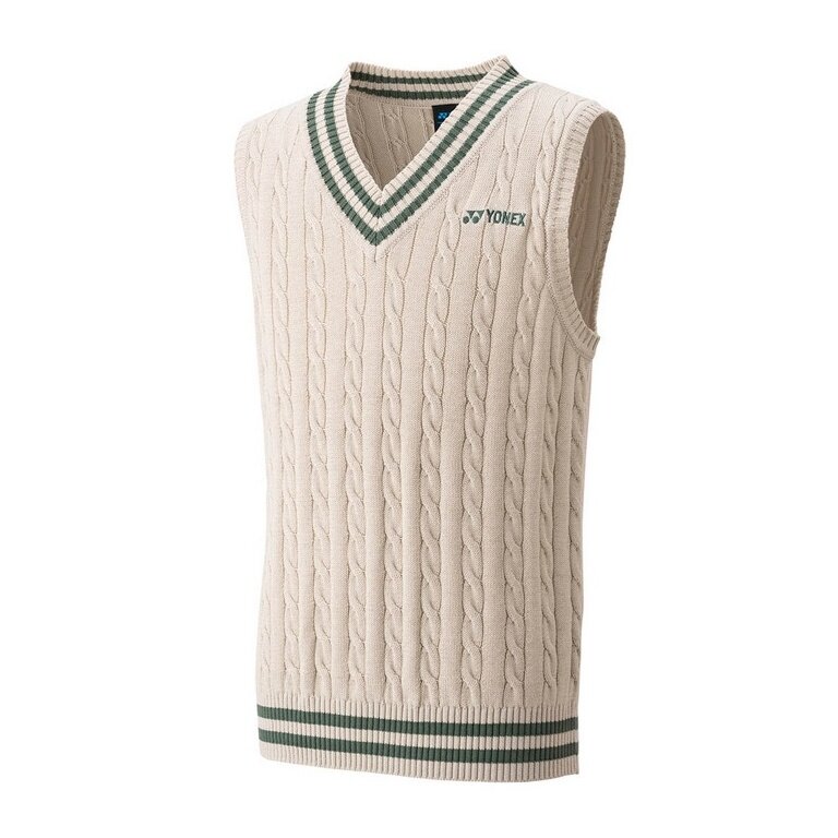Yonex vest sweater with V-neck beige boys