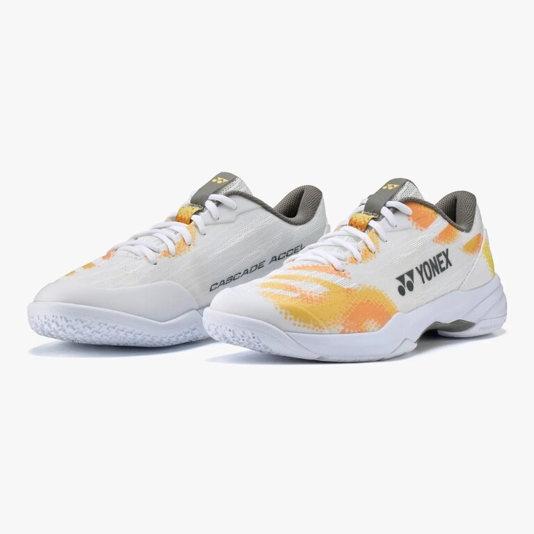 Yonex Badminton Shoes Cascade Accel 2 2026 white/orange men's