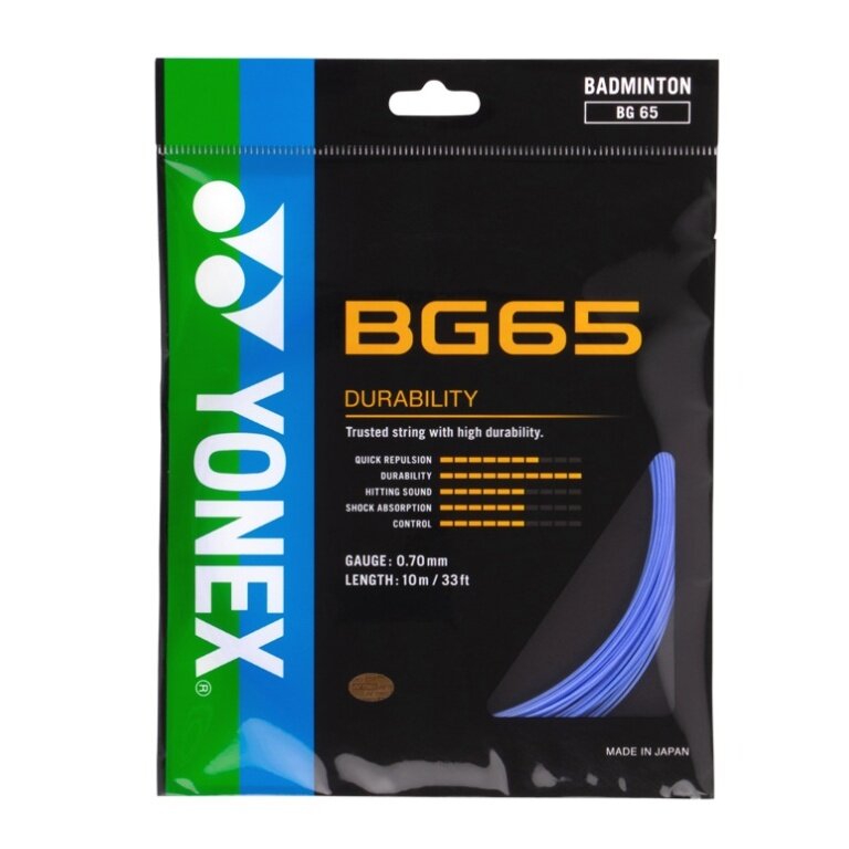 Yonex Badminton String BG65 (Allround + Durability) Lavender Set 10m