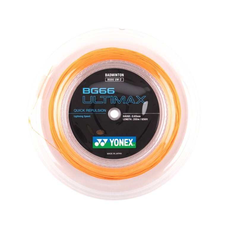 Yonex Badminton String BG 66 Ultimax (Power + Comfort) orange 200m reel