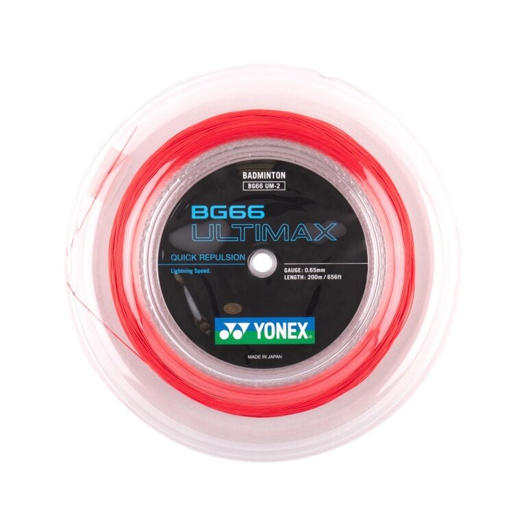 Yonex Badminton String BG 66 Ultimax (Power + Comfort) red 200m reel