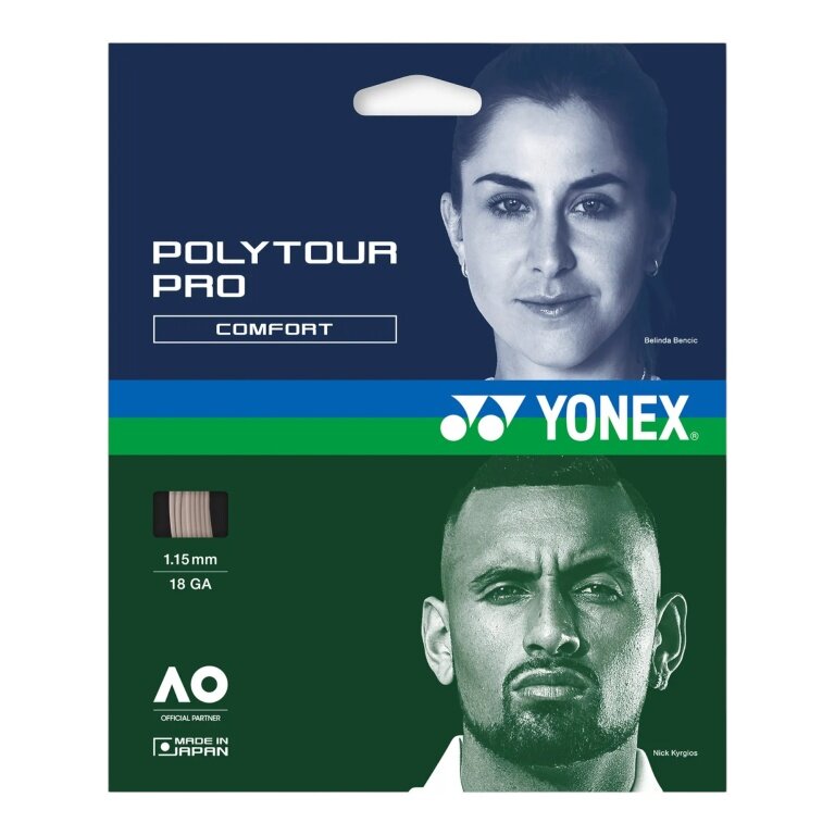 Yonex Tennis String Poly Tour Pro (Durability + Touch) warm grey 12m set