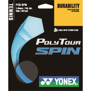 Stringing with Yonex Poly Tour Spin tennis string 1.25