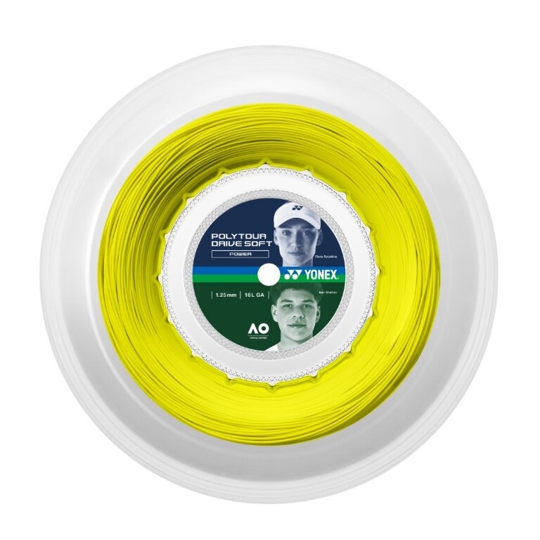 Yonex Tennis String Poly Tour Drive Soft 1.25 (Durability+Control) yellow 200m roll